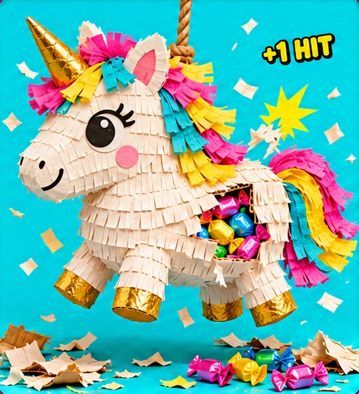 The original paper unicorn piñata